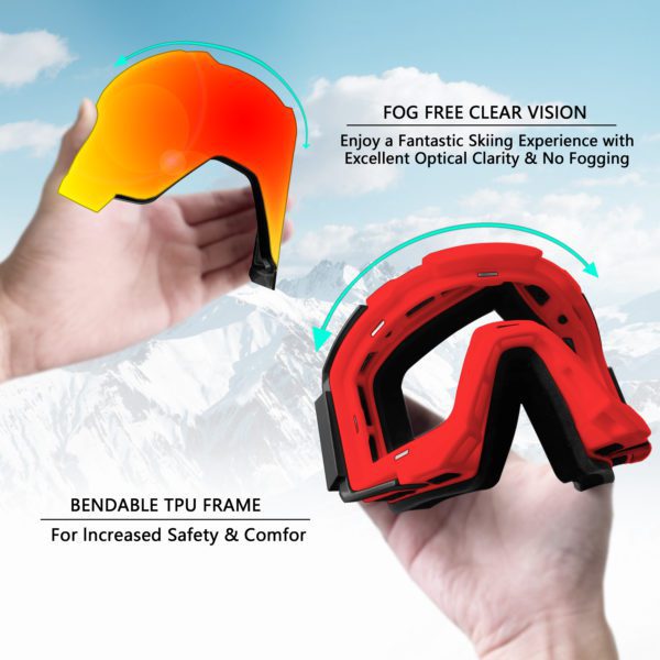 Magnetic Snow Goggle + Spare Lens + Hard Spare Lens Cover - Image 3