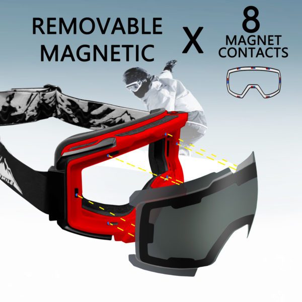 Magnetic Snow Goggle + Spare Lens + Hard Spare Lens Cover - Image 5