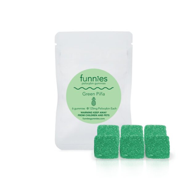 Mushroom Gummies (125mg/gummy) = 0.75g/bag - Green Pina - Funnies