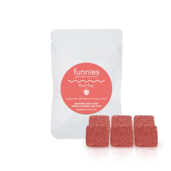Funnies | Psilocybin Gummies | Red Raz | 250mg Per Gummy