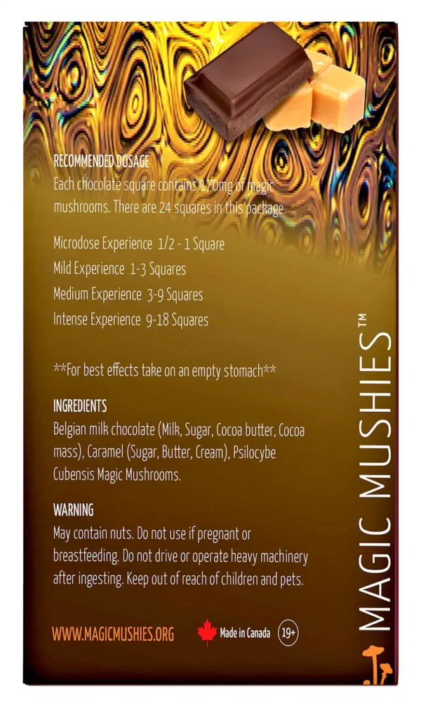 Gold Caramel Milk Chocolate Bar - 4g Magic Mushroom - Image 2